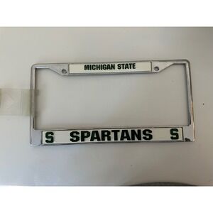 Michigan State Spartans License Plate Frame Chrome Metal NCAA‎ College Fan Gear